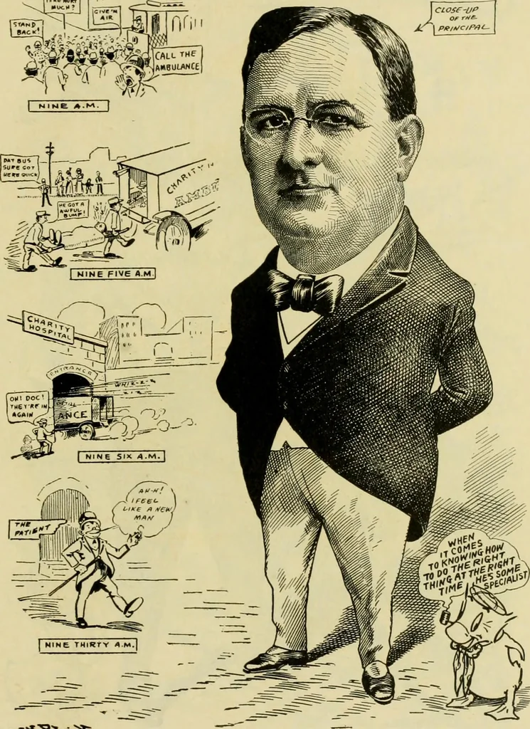 An illustration from Club men of Louisiana in caricature, 1917, leaf 94
