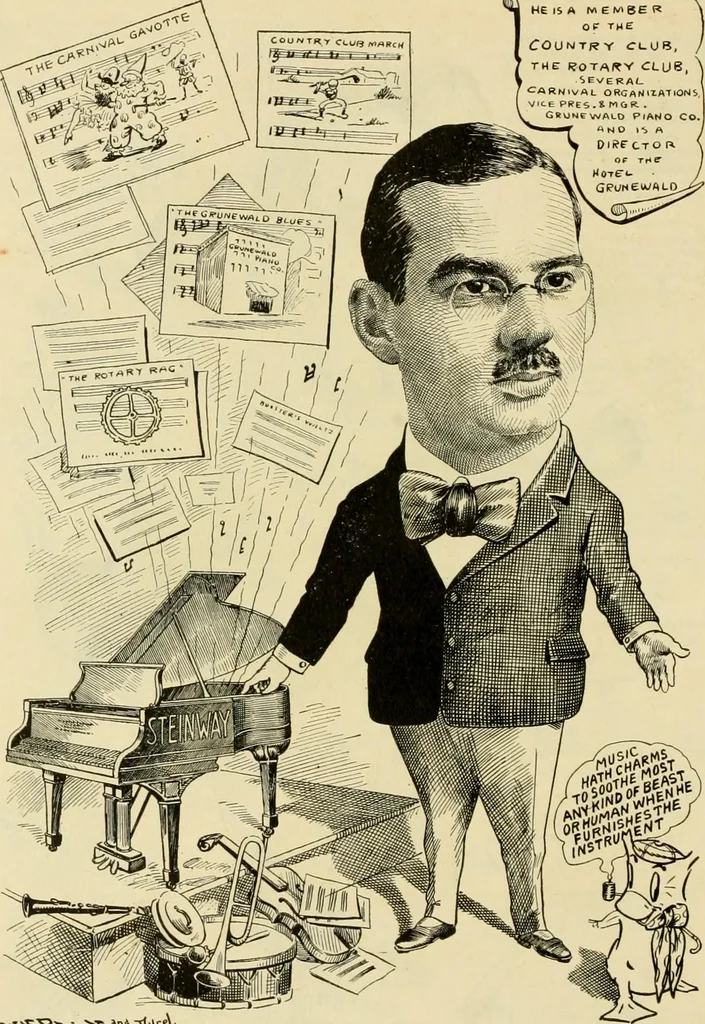 An illustration from Club men of Louisiana in caricature, 1917, leaf 99