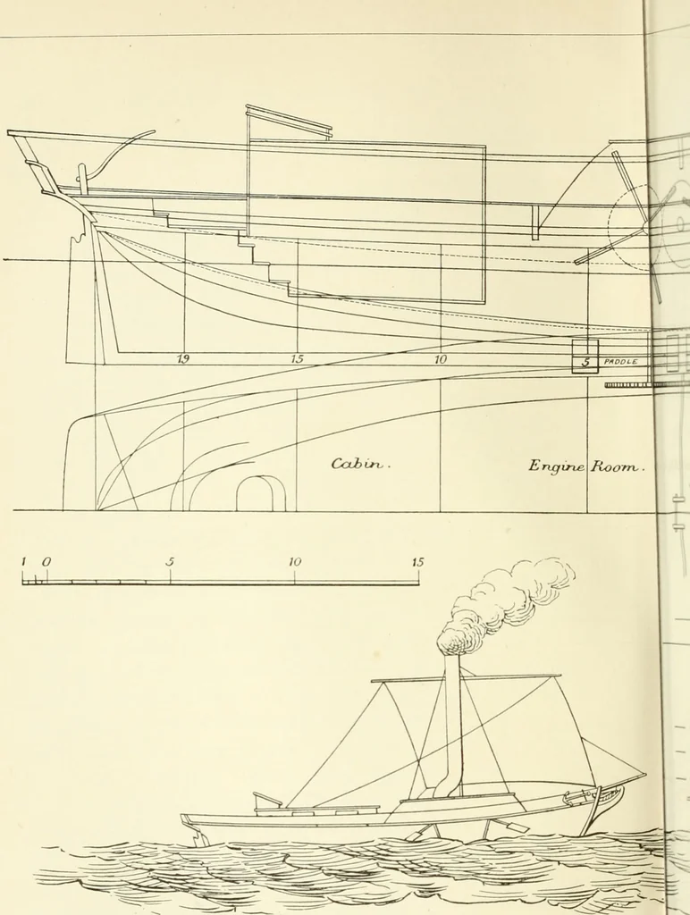 An illustration from The Clyde from its source to the sea, its development as a navigable river, the rise and progress of marine engineering and shipbuilding on its banks, and the leading historical, geological, and meteorological features of the Clyde Valley, 1888, leaf 191