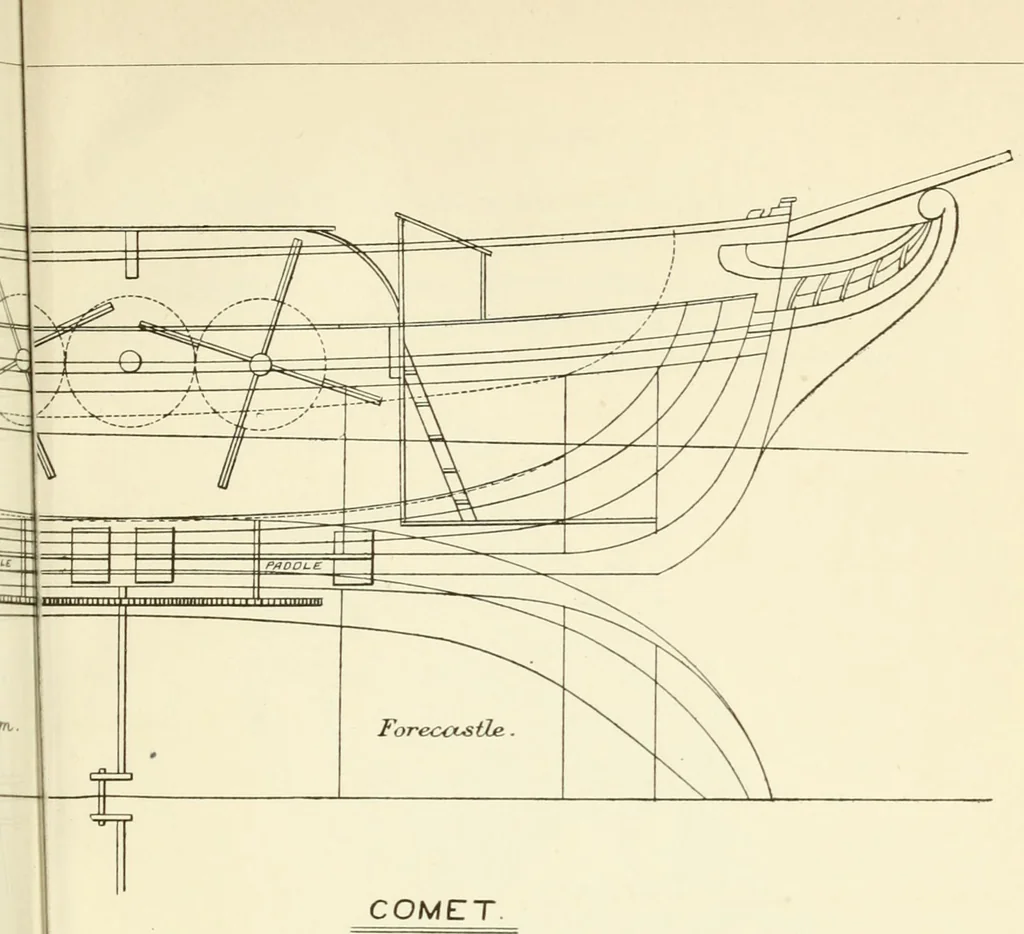 An illustration from The Clyde from its source to the sea, its development as a navigable river, the rise and progress of marine engineering and shipbuilding on its banks, and the leading historical, geological, and meteorological features of the Clyde Valley, 1888, leaf 192