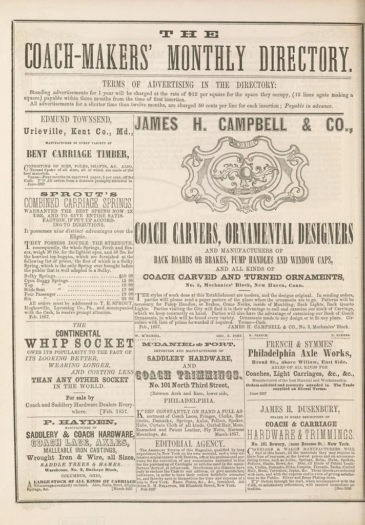 An illustration from The Coach-makers' magazine, 1855, leaf 158