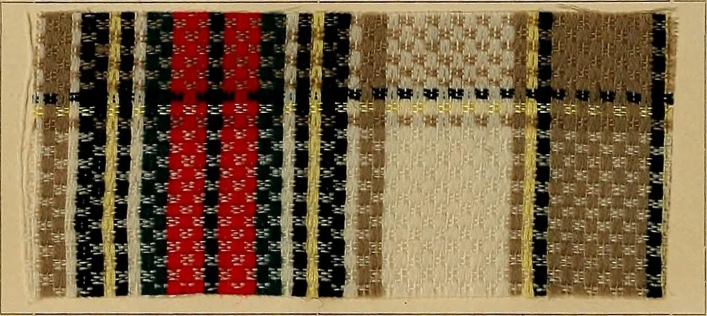 An illustration from The coal tar colours of Farbwerke vorm. Meister, Lucius & Brüning, Hoechst on Main, Germany, and their application in wool dyeing, 1910, leaf 47
