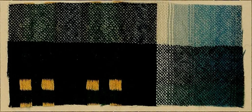 An illustration from The coal tar colours of Farbwerke vorm. Meister, Lucius & Brüning, Hoechst on Main, Germany, and their application in wool dyeing, 1910, leaf 49