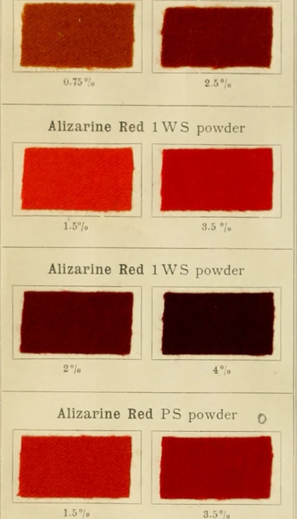 An illustration from The coal tar colours of Farbwerke vorm. Meister Lucius & Brüning, Hoechst on Main, Germany and their application in wool dyeing, 1910, leaf 113