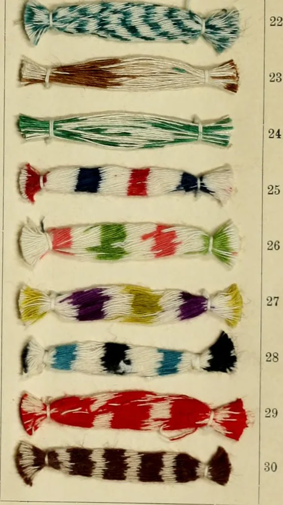 An illustration from The coal tar colours of Farbwerke vorm. Meister Lucius & Brüning : Hoechst on Main : and their application in dyeing cotton and other vegetable fibres, 1907, leaf 110