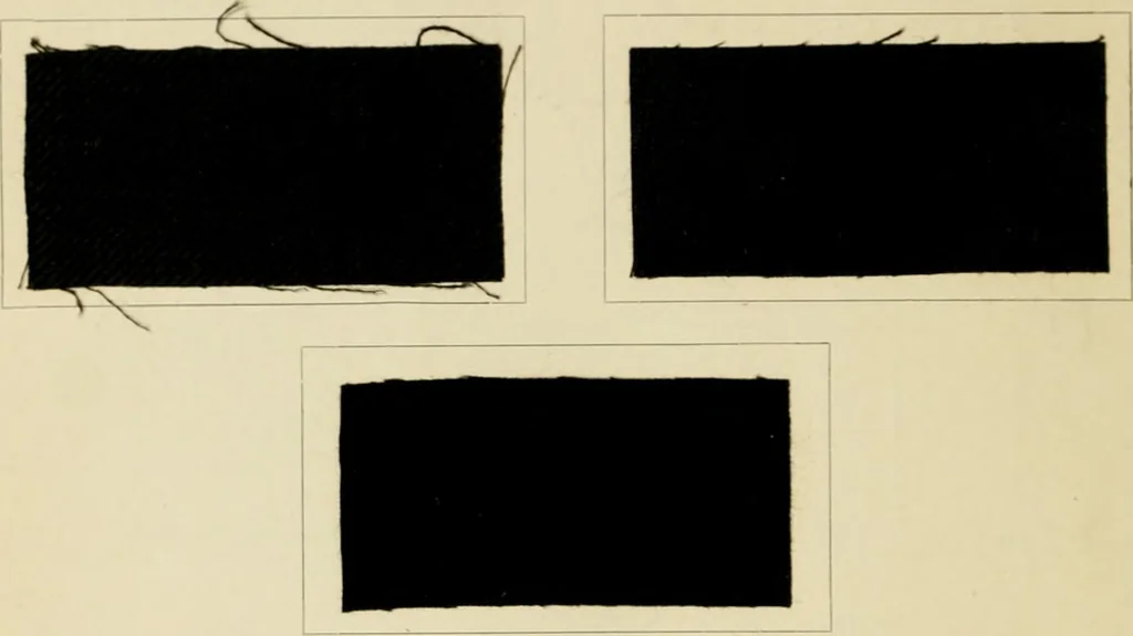 An illustration from The coal tar colours of Farbwerke vorm. Meister Lucius & Brüning : Hoechst on Main : and their application in dyeing cotton and other vegetable fibres, 1907, leaf 125