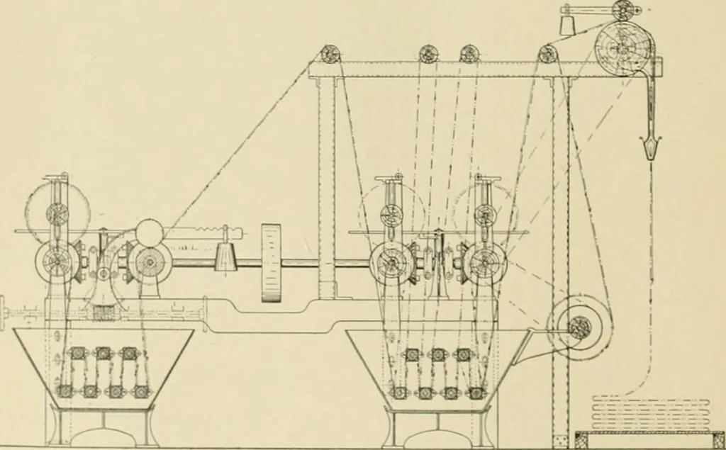 An illustration from The coal tar colours of Farbwerke vorm. Meister Lucius & Brüning : Hoechst on Main : and their application in dyeing cotton and other vegetable fibres, 1907, leaf 125