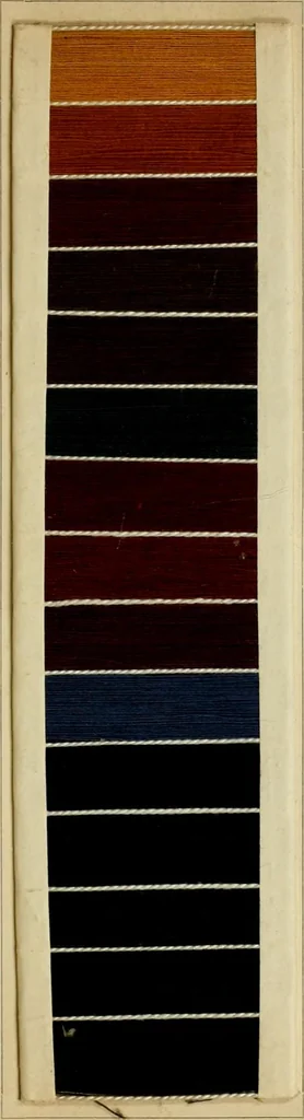 An illustration from The coal tar colours of Farbwerke vorm. Meister Lucius & Brüning : Hoechst on Main : and their application in dyeing cotton and other vegetable fibres, 1907, leaf 56