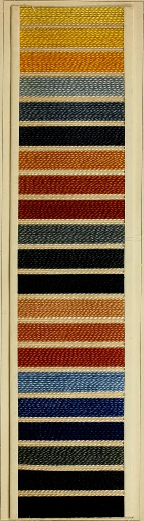 An illustration from The coal tar colours of Farbwerke vorm. Meister Lucius & Brüning : Hoechst on Main : and their application in dyeing cotton and other vegetable fibres, 1907, leaf 60