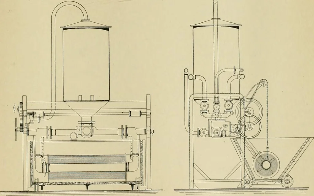 An illustration from The coal tar colours of Farbwerke vorm. Meister Lucius & Brüning : Hoechst on Main : and their application in dyeing cotton and other vegetable fibres, 1907, leaf 66