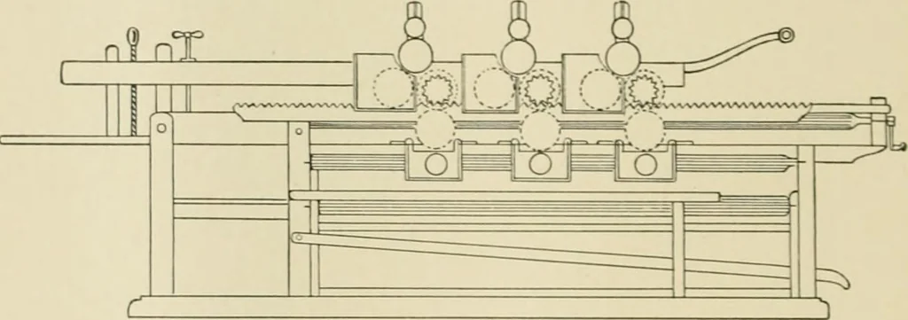 An illustration from The coal tar colours of Farbwerke vorm. Meister Lucius & Brüning : Hoechst on Main : and their application in dyeing cotton and other vegetable fibres, 1907, leaf 81
