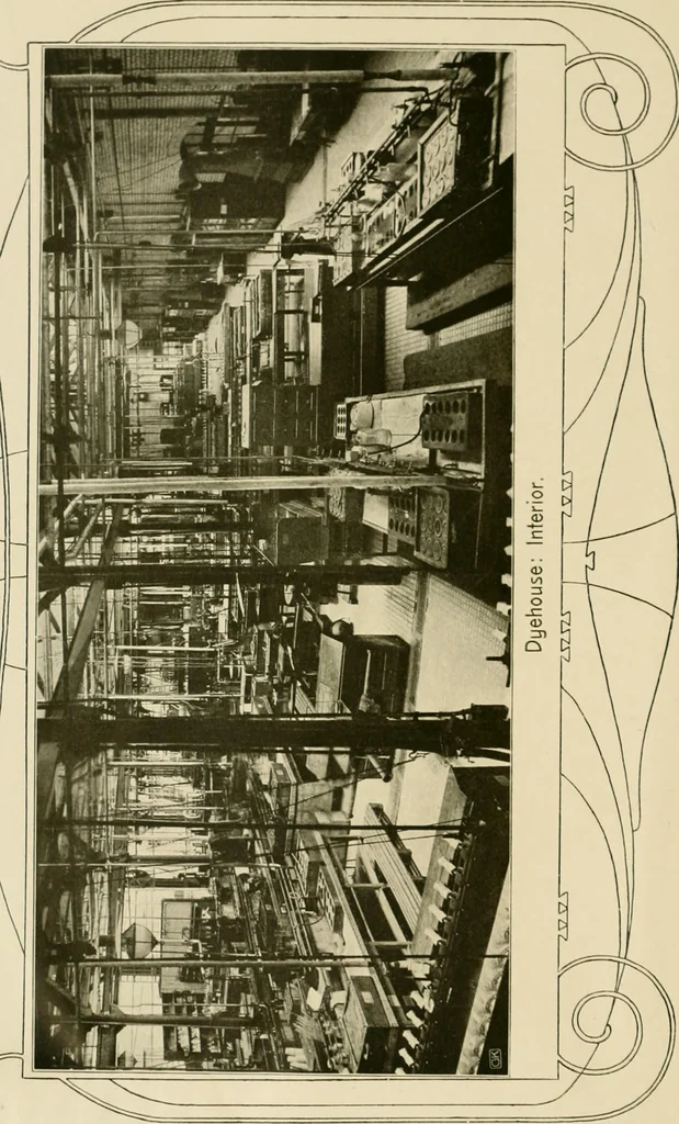 An illustration from The coal tar colours of Farbwerke vorm. Meister Lucius & Brüning, Hoechst on Main, Germany and their application in wool dyeing, 1910, leaf 5