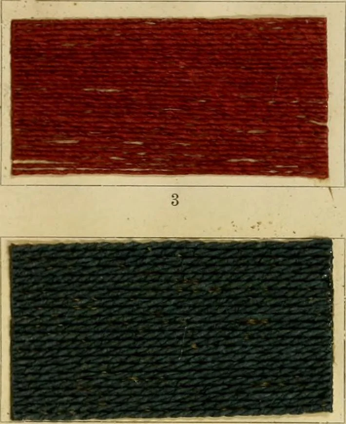 An illustration from The coal tar colours of Farbwerke vorm. Meister Lucius & Brüning : Hoechst on Main : and their application in dyeing cotton and other vegetable fibres, 1907, leaf 120