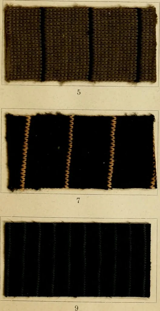 An illustration from The coal tar colours of Farbwerke vorm. Meister Lucius & Brüning : Hoechst on Main : and their application in dyeing cotton and other vegetable fibres, 1907, leaf 54