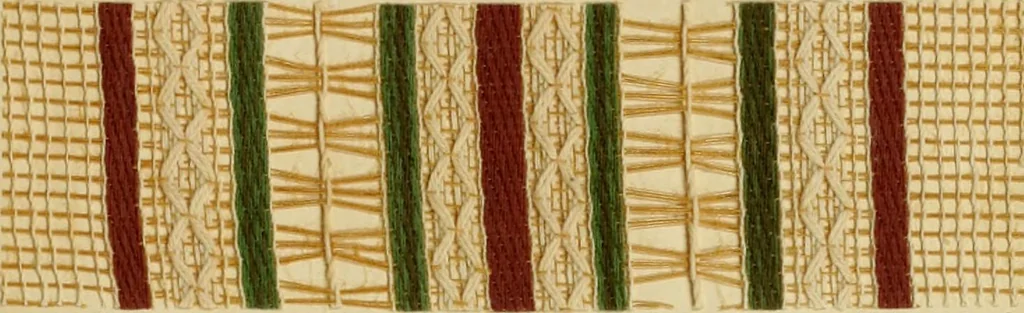 An illustration from The coal tar colours of Farbwerke vorm. Meister Lucius & Brüning : Hoechst on Main : and their application in dyeing cotton and other vegetable fibres, 1907, leaf 80