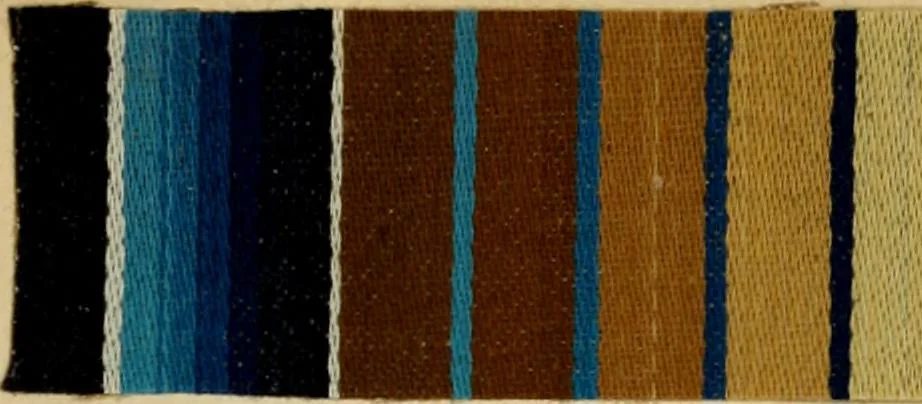 An illustration from The coal tar colours of Farbwerke vorm. Meister Lucius & Brüning : Hoechst on Main : and their application in dyeing cotton and other vegetable fibres, 1907, leaf 84