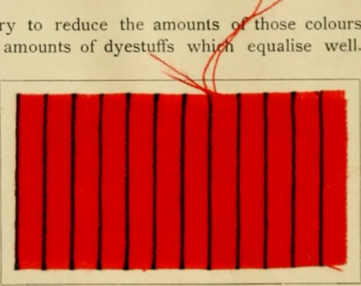 An illustration from The coal tar colours of Farbwerke vorm. Meister Lucius & Brüning, Hoechst on Main, Germany and their application in wool dyeing, 1910, leaf 173