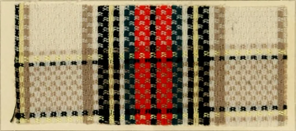 An illustration from The coal tar colours of Farbwerke vorm. Meister Lucius & Brüning, Hoechst on Main, Germany and their application in wool dyeing, 1910, leaf 47