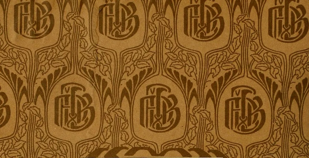 An illustration from The coal tar colours of Farbwerke vorm. Meister, Lucius & Brüning, Hoechst on Main, Germany, applied in calico printing, 1908, leaf 1