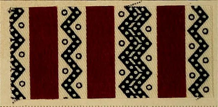 An illustration from The coal tar colours of Farbwerke vorm. Meister, Lucius & Brüning, Hoechst on Main, Germany, applied in calico printing, 1908, leaf 101