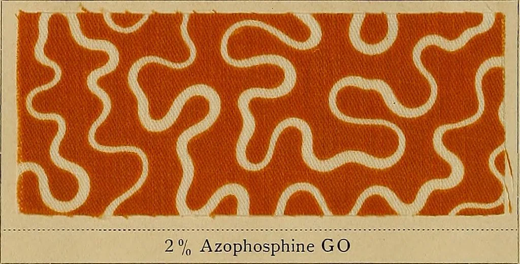 An illustration from The coal tar colours of Farbwerke vorm. Meister, Lucius & Brüning, Hoechst on Main, Germany, applied in calico printing, 1908, leaf 103