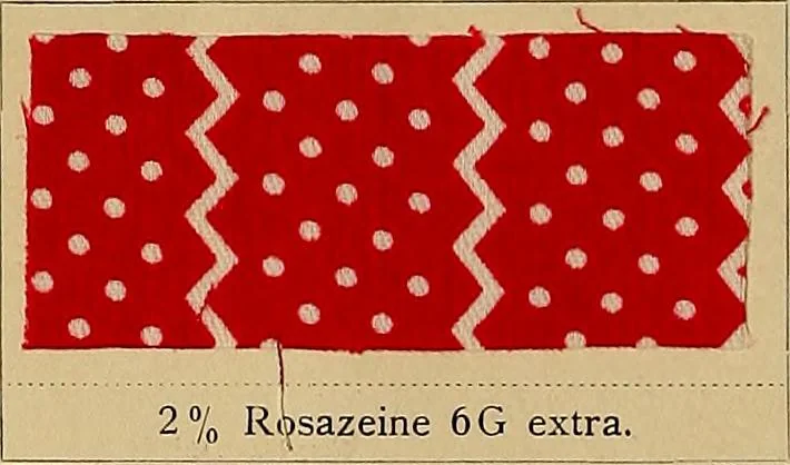 An illustration from The coal tar colours of Farbwerke vorm. Meister, Lucius & Brüning, Hoechst on Main, Germany, applied in calico printing, 1908, leaf 105