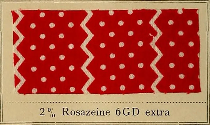 An illustration from The coal tar colours of Farbwerke vorm. Meister, Lucius & Brüning, Hoechst on Main, Germany, applied in calico printing, 1908, leaf 105