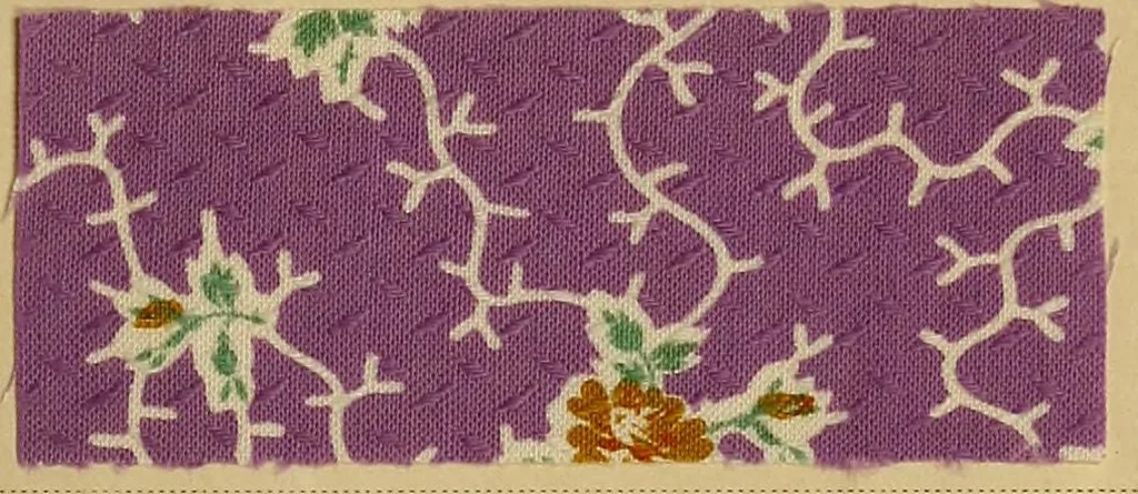 An illustration from The coal tar colours of Farbwerke vorm. Meister, Lucius & Brüning, Hoechst on Main, Germany, applied in calico printing, 1908, leaf 110