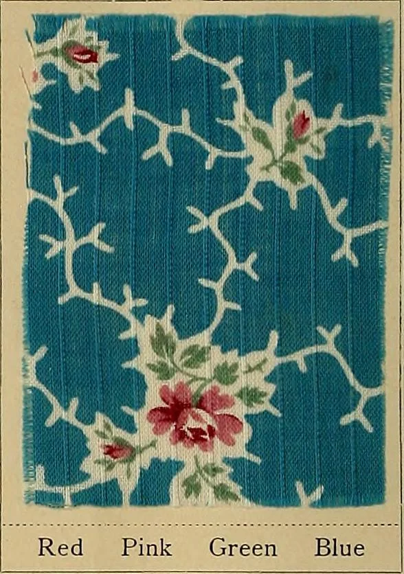 An illustration from The coal tar colours of Farbwerke vorm. Meister, Lucius & Brüning, Hoechst on Main, Germany, applied in calico printing, 1908, leaf 113