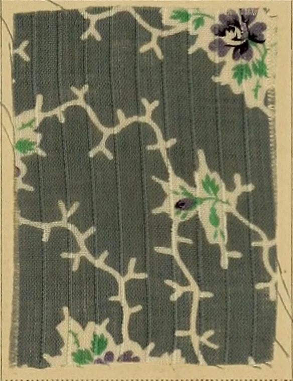 An illustration from The coal tar colours of Farbwerke vorm. Meister, Lucius & Brüning, Hoechst on Main, Germany, applied in calico printing, 1908, leaf 118