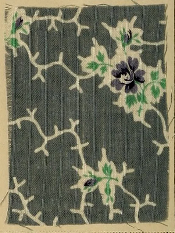 An illustration from The coal tar colours of Farbwerke vorm. Meister, Lucius & Brüning, Hoechst on Main, Germany, applied in calico printing, 1908, leaf 119