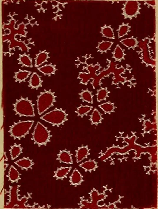 An illustration from The coal tar colours of Farbwerke vorm. Meister, Lucius & Brüning, Hoechst on Main, Germany, applied in calico printing, 1908, leaf 126
