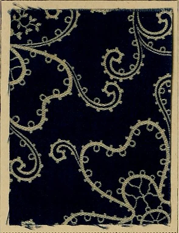 An illustration from The coal tar colours of Farbwerke vorm. Meister, Lucius & Brüning, Hoechst on Main, Germany, applied in calico printing, 1908, leaf 129
