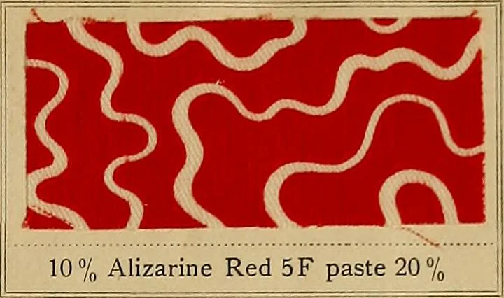 An illustration from The coal tar colours of Farbwerke vorm. Meister, Lucius & Brüning, Hoechst on Main, Germany, applied in calico printing, 1908, leaf 148