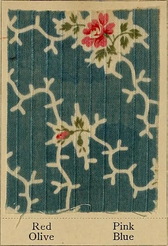An illustration from The coal tar colours of Farbwerke vorm. Meister, Lucius & Brüning, Hoechst on Main, Germany, applied in calico printing, 1908, leaf 149