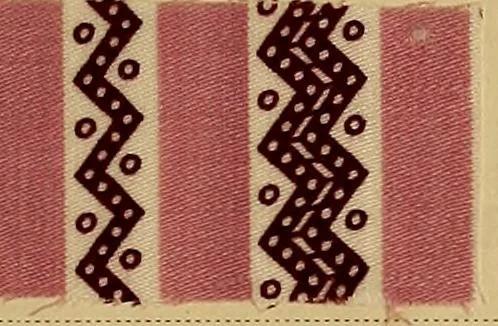 An illustration from The coal tar colours of Farbwerke vorm. Meister, Lucius & Brüning, Hoechst on Main, Germany, applied in calico printing, 1908, leaf 150