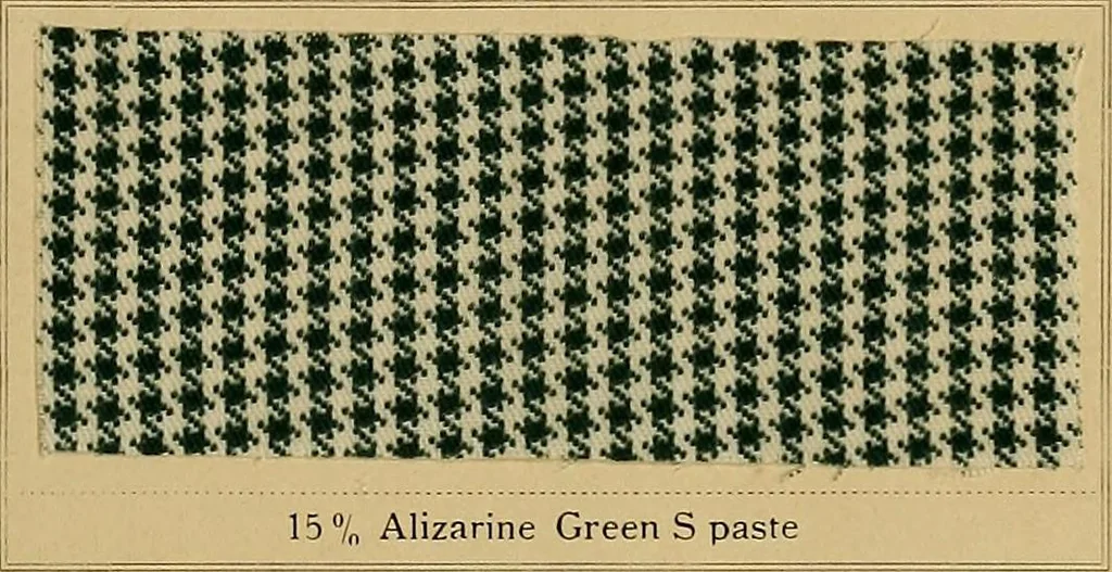 An illustration from The coal tar colours of Farbwerke vorm. Meister, Lucius & Brüning, Hoechst on Main, Germany, applied in calico printing, 1908, leaf 156