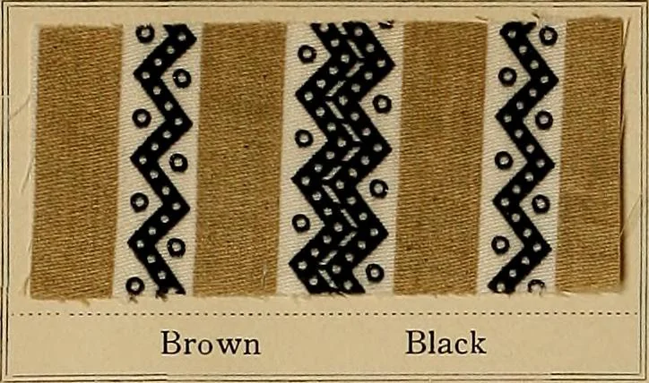 An illustration from The coal tar colours of Farbwerke vorm. Meister, Lucius & Brüning, Hoechst on Main, Germany, applied in calico printing, 1908, leaf 159