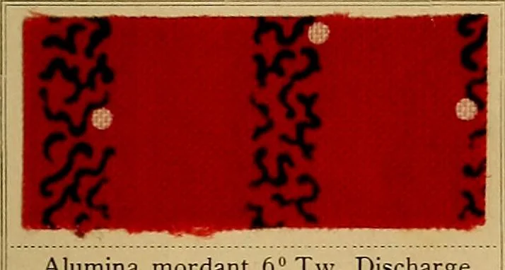 An illustration from The coal tar colours of Farbwerke vorm. Meister, Lucius & Brüning, Hoechst on Main, Germany, applied in calico printing, 1908, leaf 176
