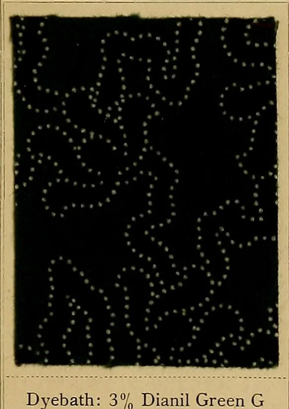 An illustration from The coal tar colours of Farbwerke vorm. Meister, Lucius & Brüning, Hoechst on Main, Germany, applied in calico printing, 1908, leaf 222