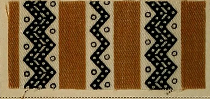 An illustration from The coal tar colours of Farbwerke vorm. Meister, Lucius & Brüning, Hoechst on Main, Germany, applied in calico printing, 1908, leaf 235