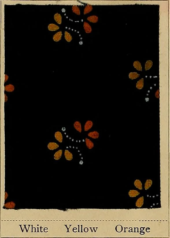 An illustration from The coal tar colours of Farbwerke vorm. Meister, Lucius & Brüning, Hoechst on Main, Germany, applied in calico printing, 1908, leaf 287