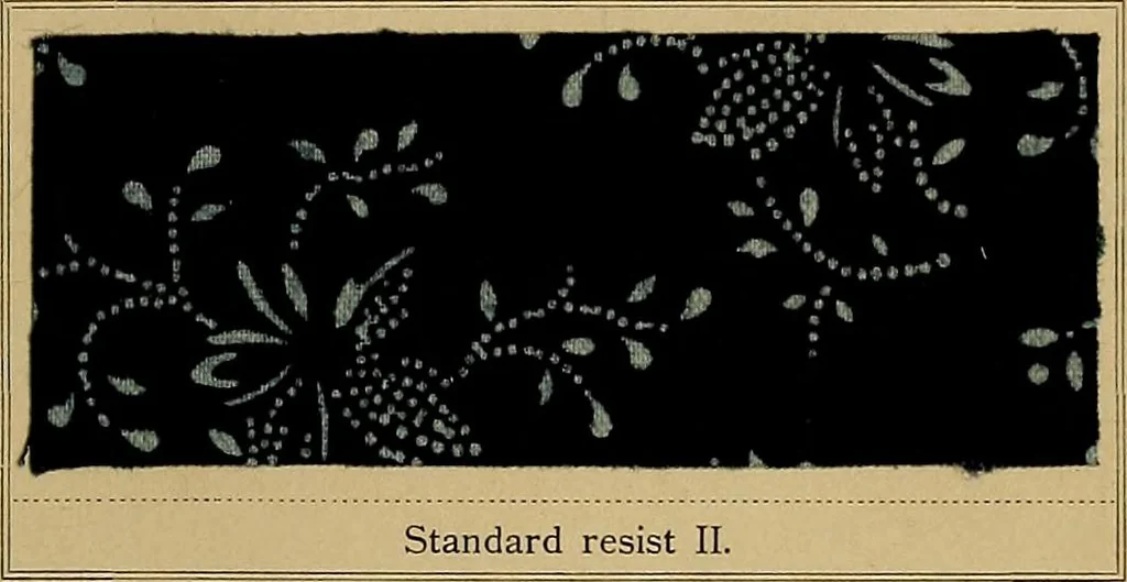 An illustration from The coal tar colours of Farbwerke vorm. Meister, Lucius & Brüning, Hoechst on Main, Germany, applied in calico printing, 1908, leaf 292