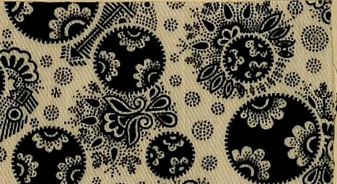 An illustration from The coal tar colours of Farbwerke vorm. Meister, Lucius & Brüning, Hoechst on Main, Germany, applied in calico printing, 1908, leaf 303