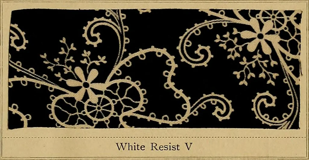 An illustration from The coal tar colours of Farbwerke vorm. Meister, Lucius & Brüning, Hoechst on Main, Germany, applied in calico printing, 1908, leaf 310