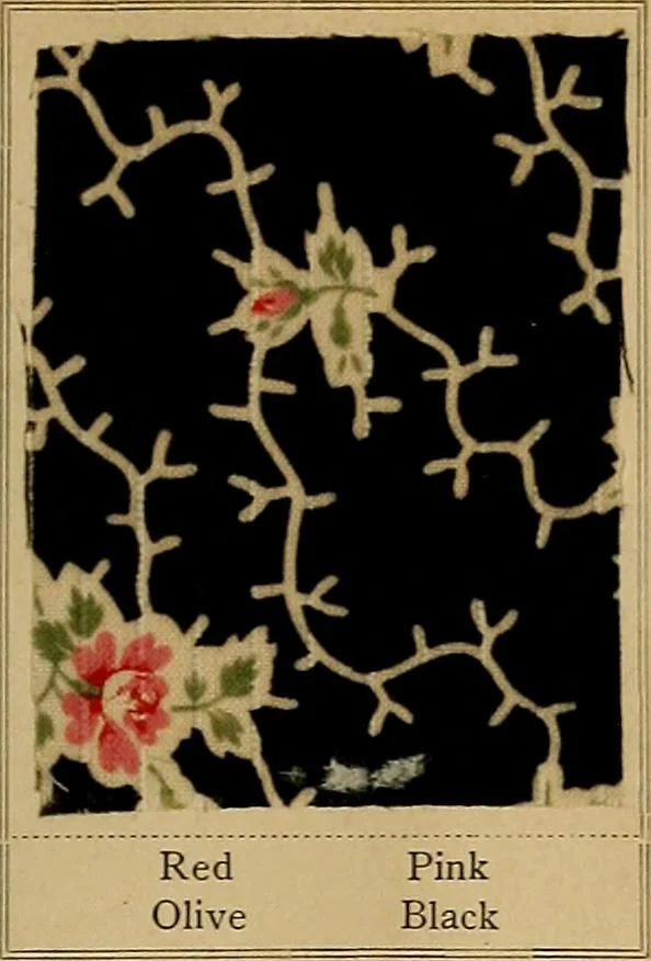 An illustration from The coal tar colours of Farbwerke vorm. Meister, Lucius & Brüning, Hoechst on Main, Germany, applied in calico printing, 1908, leaf 316