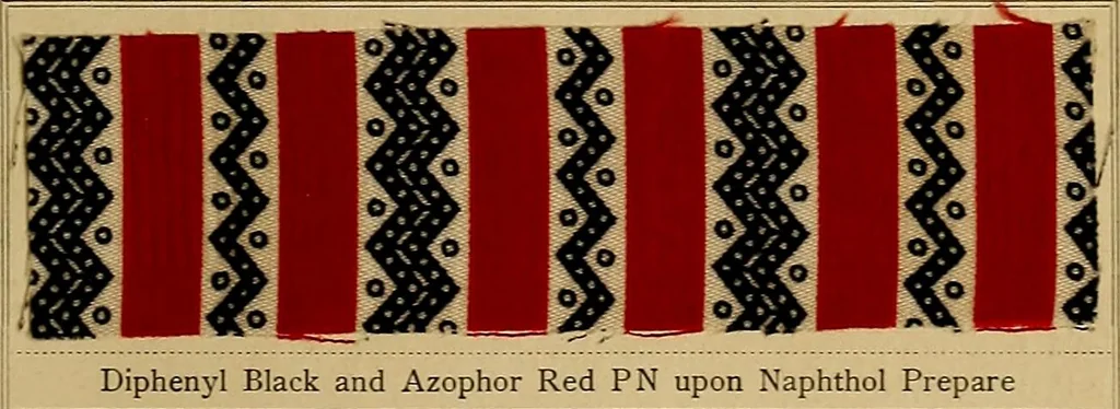 An illustration from The coal tar colours of Farbwerke vorm. Meister, Lucius & Brüning, Hoechst on Main, Germany, applied in calico printing, 1908, leaf 316