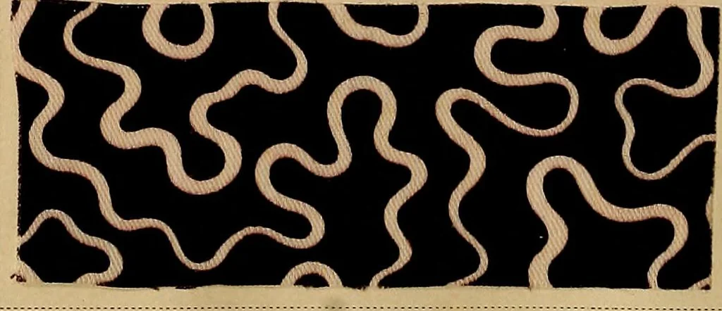 An illustration from The coal tar colours of Farbwerke vorm. Meister, Lucius & Brüning, Hoechst on Main, Germany, applied in calico printing, 1908, leaf 351