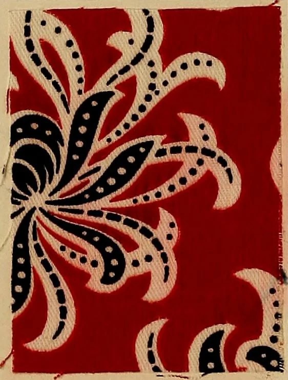 An illustration from The coal tar colours of Farbwerke vorm. Meister, Lucius & Brüning, Hoechst on Main, Germany, applied in calico printing, 1908, leaf 355