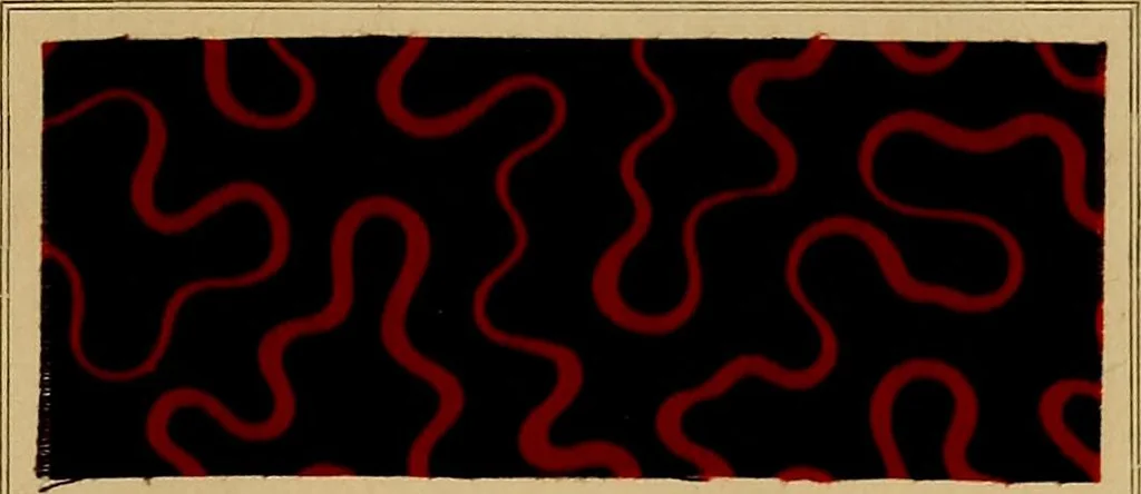 An illustration from The coal tar colours of Farbwerke vorm. Meister, Lucius & Brüning, Hoechst on Main, Germany, applied in calico printing, 1908, leaf 374